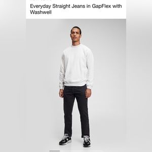 NWT GAP Everyday Straight Jeans in GapFlex with Washwell black 42 30